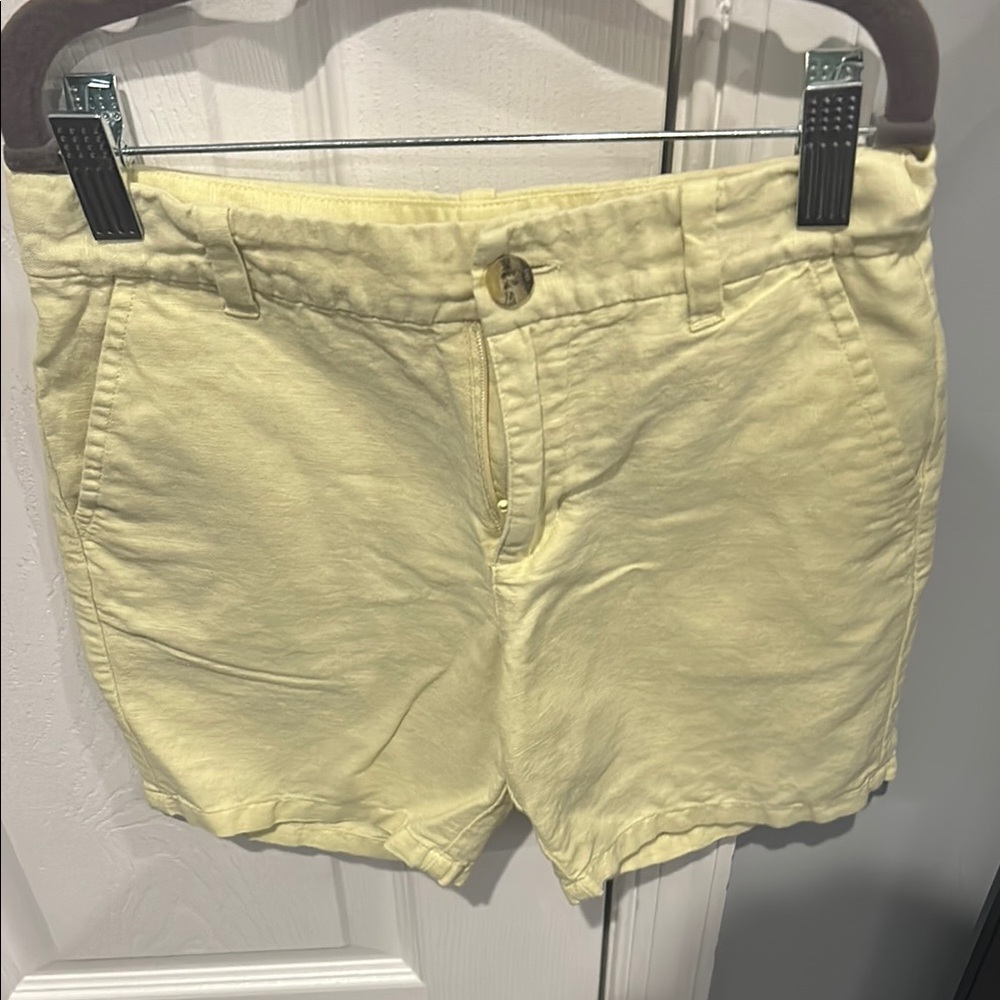 Jane and Jack yellow linen shorts